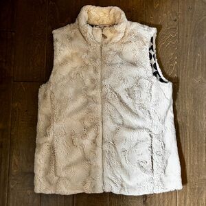 Women's Cream Fleece Vest
